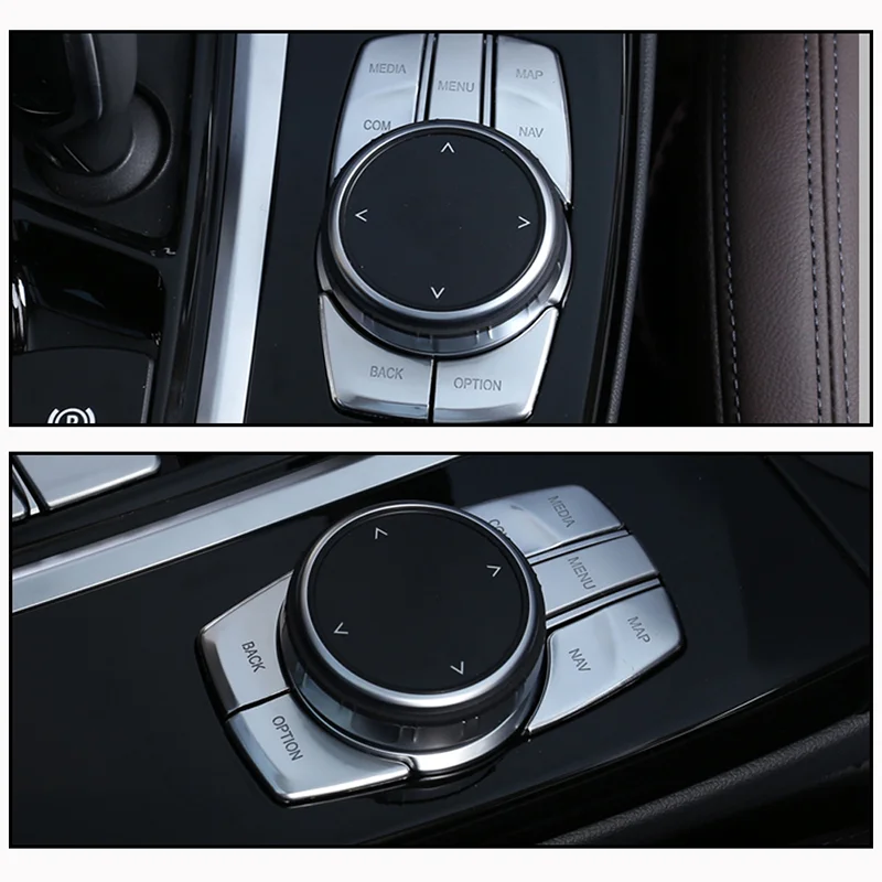 

Original Silver Multi-function Media Button Cover Stickers Decor Trim for BMW X1 X3 X5 X6 Accessories