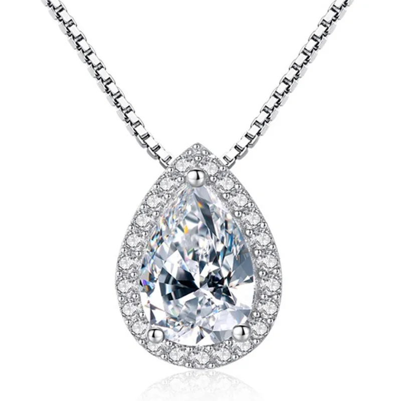 

Новый бриллиантовый кулон в форме семьи с кристаллом циркония, подвеска в виде капли воды для свадьбы