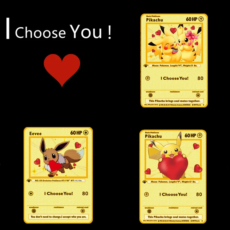 

Карта покемона Kawaii Pikachu Eevee, металлическая карта покемона, Charizard GX Vmax Game Battle, коллекционная карточка, игрушка в подарок