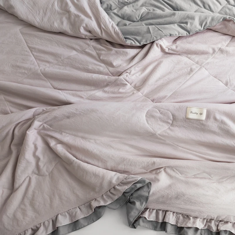 Однотонные стеганые одеяла летнее хлопковое покрывало для двуспальной кровати