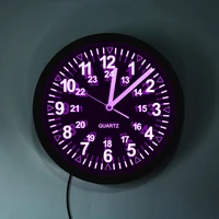 vintage design 24 hours display zulu time wall clock army navy marine timing night lamp military pattern 3d led saat