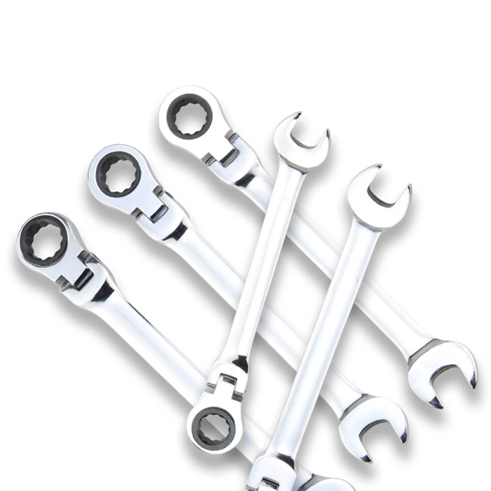 Набор метрических гаечных ключей с трещоткой и зубчатым кольцом торцевых