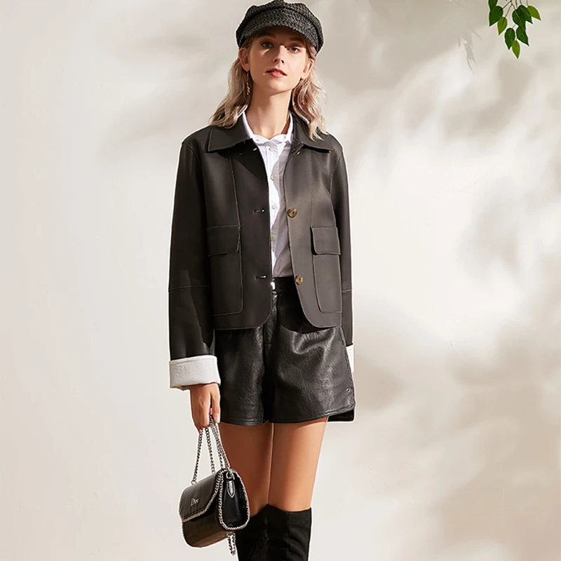 

Женские пальто из натуральной овечьей кожи 100%, 2020