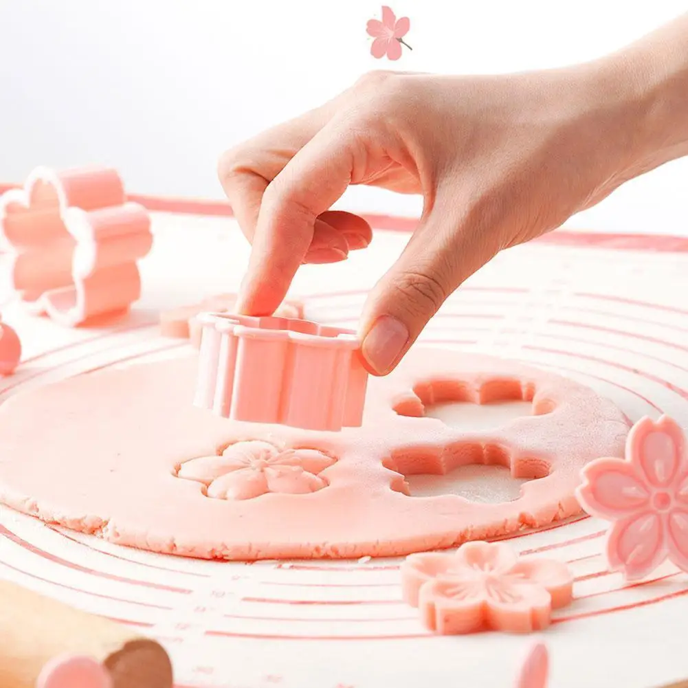 

Cookie Mold Stamp Biscuit Mold Cutter Pink Flower Floral Tool Blossom Mold Fondant Baking Mold Charm DIY U2K8
