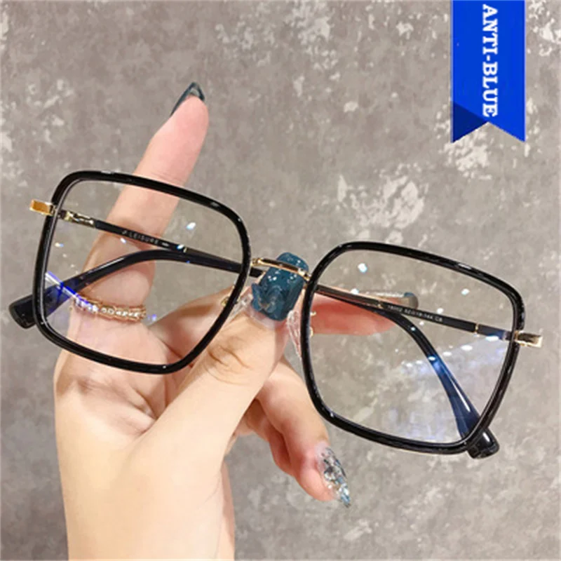 

Big Frame Square Anti-blue Light Glasses Frame Oversized Computer Eyewear Frame For Women&Men Square Optical Glasses Eyeglasses