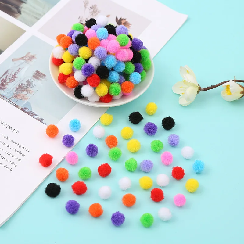 1000 шт. 10 мм Мини Мягкие помпоны пушистые плюшевые для дома свадебные аксессуары |