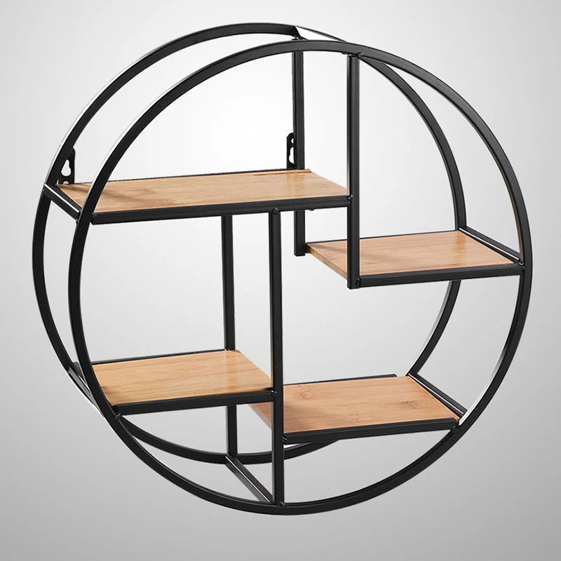 Настенная железная полка круглая стойка настенный держатель для хранения