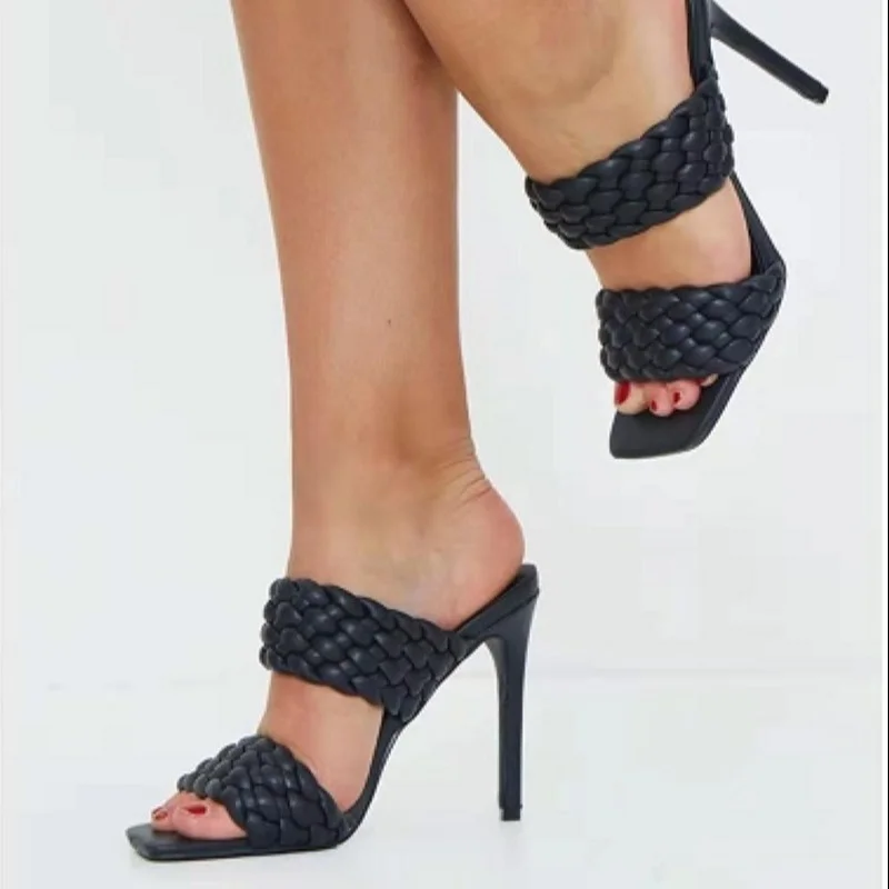 

HOKSVZY Fashion Large Size High Heel Women's Shoes Summer 2021 New Style Braided Open Toe Stiletto Sandals Women CWY