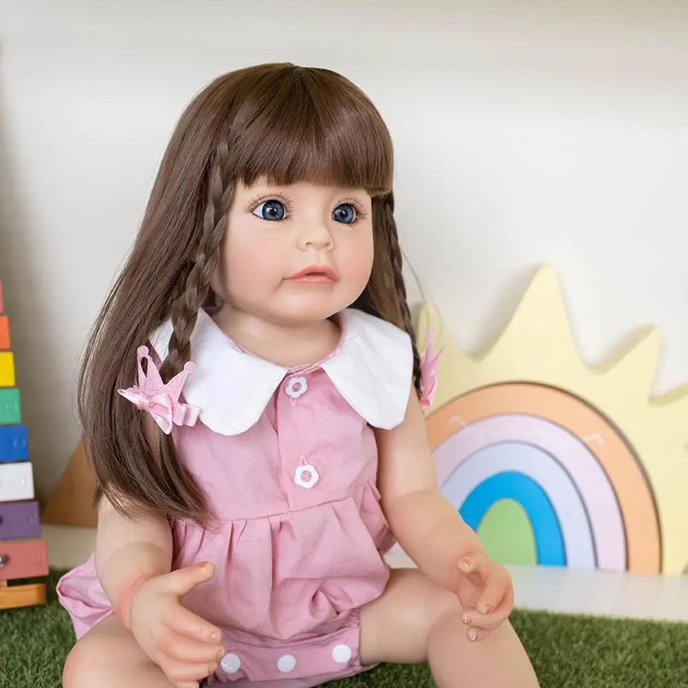 

Полноразмерная силиконовая реборн 55 см, принцесса Сью-Sue, ручная Детализация, укорененные волосы, водонепроницаемая игрушка для девочек