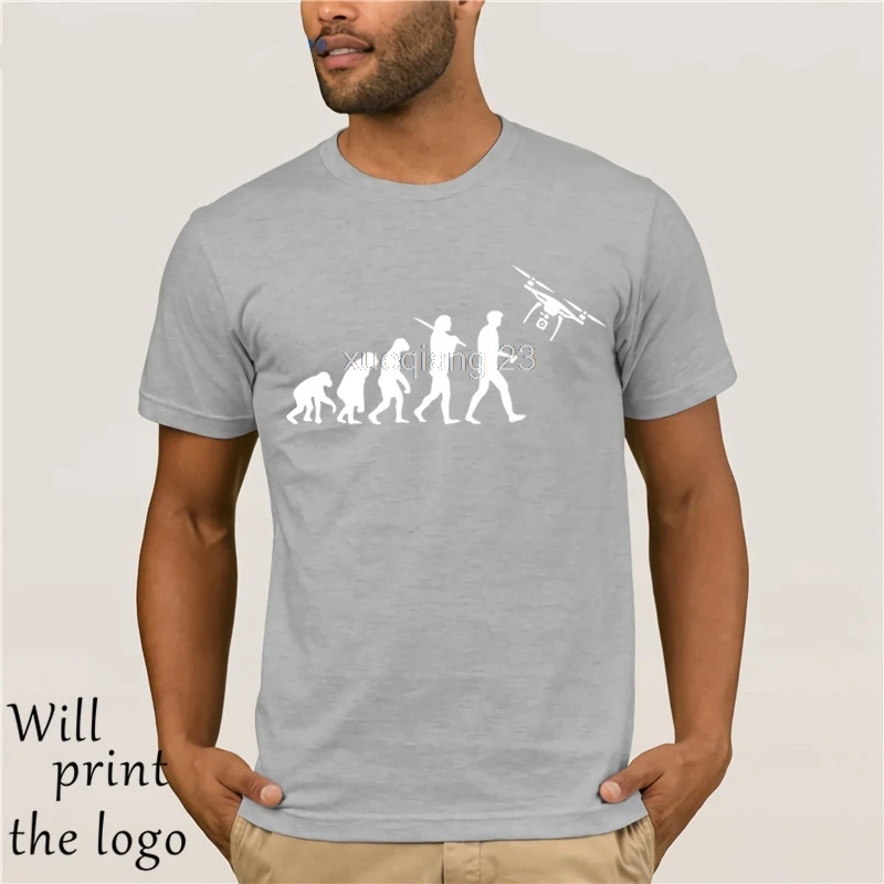 2019 Fashion Screen Printing T Shirts evolution Of Drone Quadcopter Pilot Flight Quad Man Funny Tee | Мужская одежда