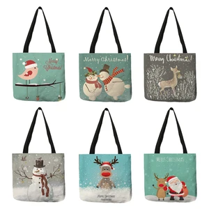 Женская зимняя сумка-тоут с принтом снеговика