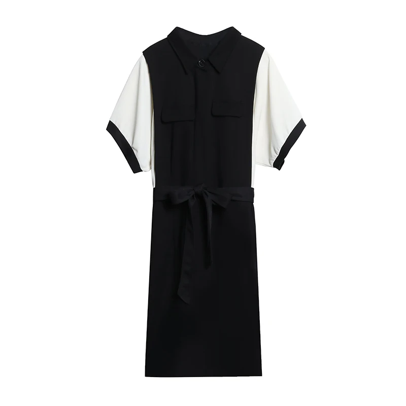 

plus size clothes for women spring autumn summer dress 2020 new vintage lovely short sleeve white black female dress W1142