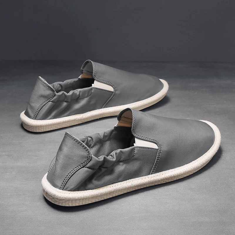 Мужские повседневные туфли ручной работы плетеные модные плоские эспадрильи