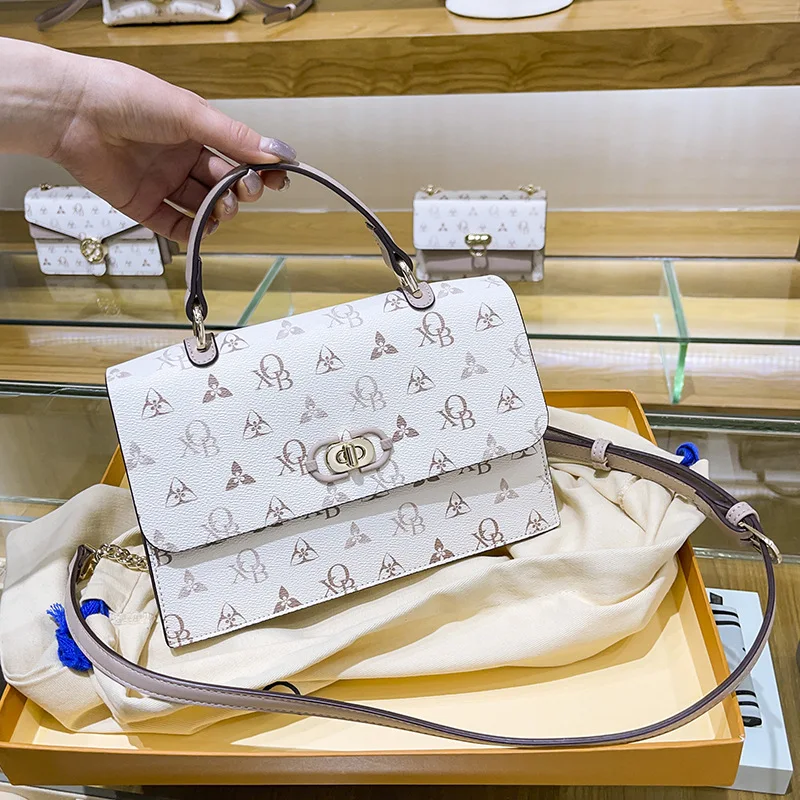 

Female bag small square bag niche messenger 2021 new fashion printed fabric texture portable shoulder bag