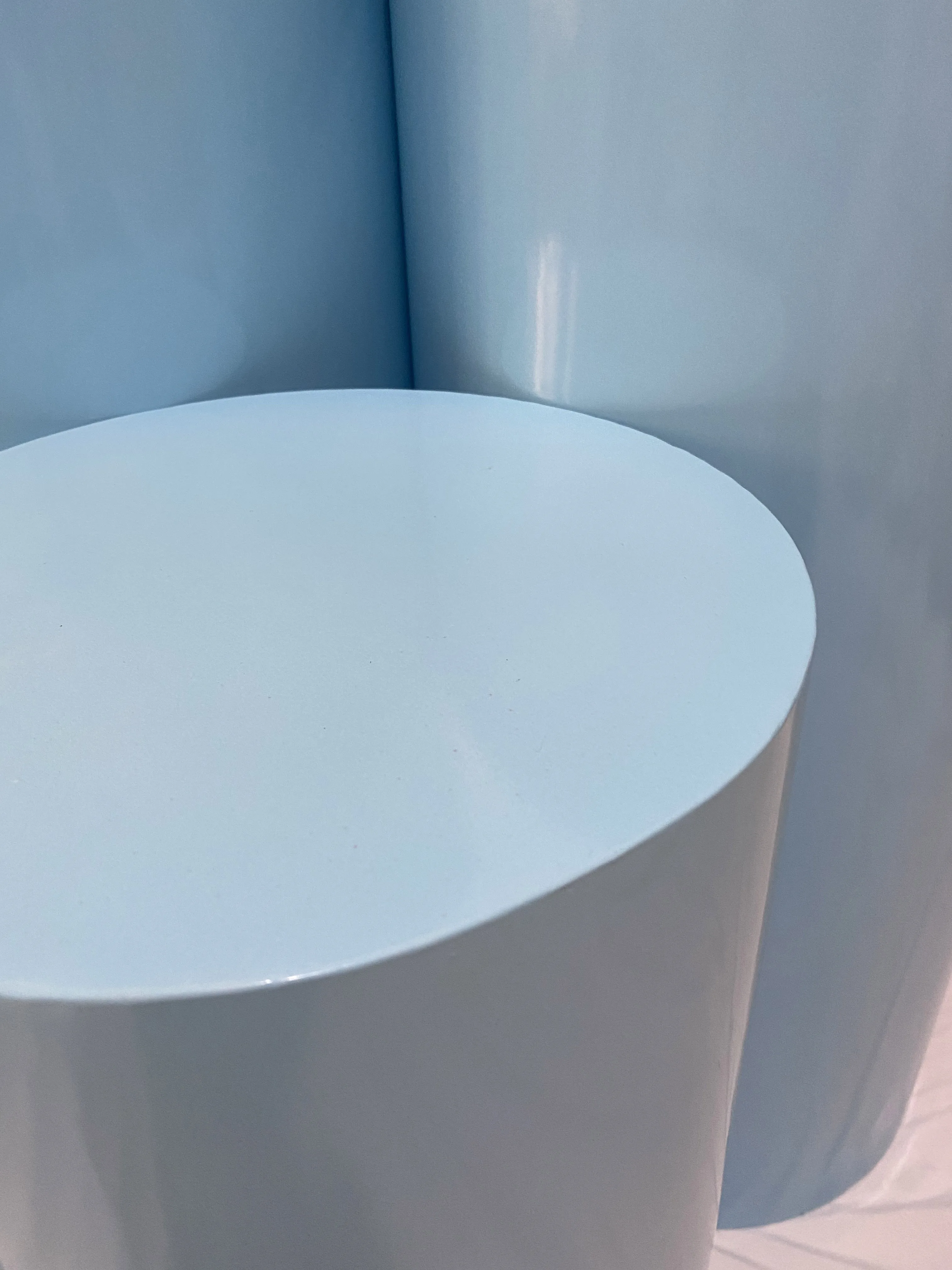 Pedestal de cilindro azul de Metal ahuecado, tel&oacute;n de fondo para decoraci&oacute;n de cumplea&ntilde;os, Celebraci&oacute;n del hogar, accesorios de boda, 5 unids/set por juego-2