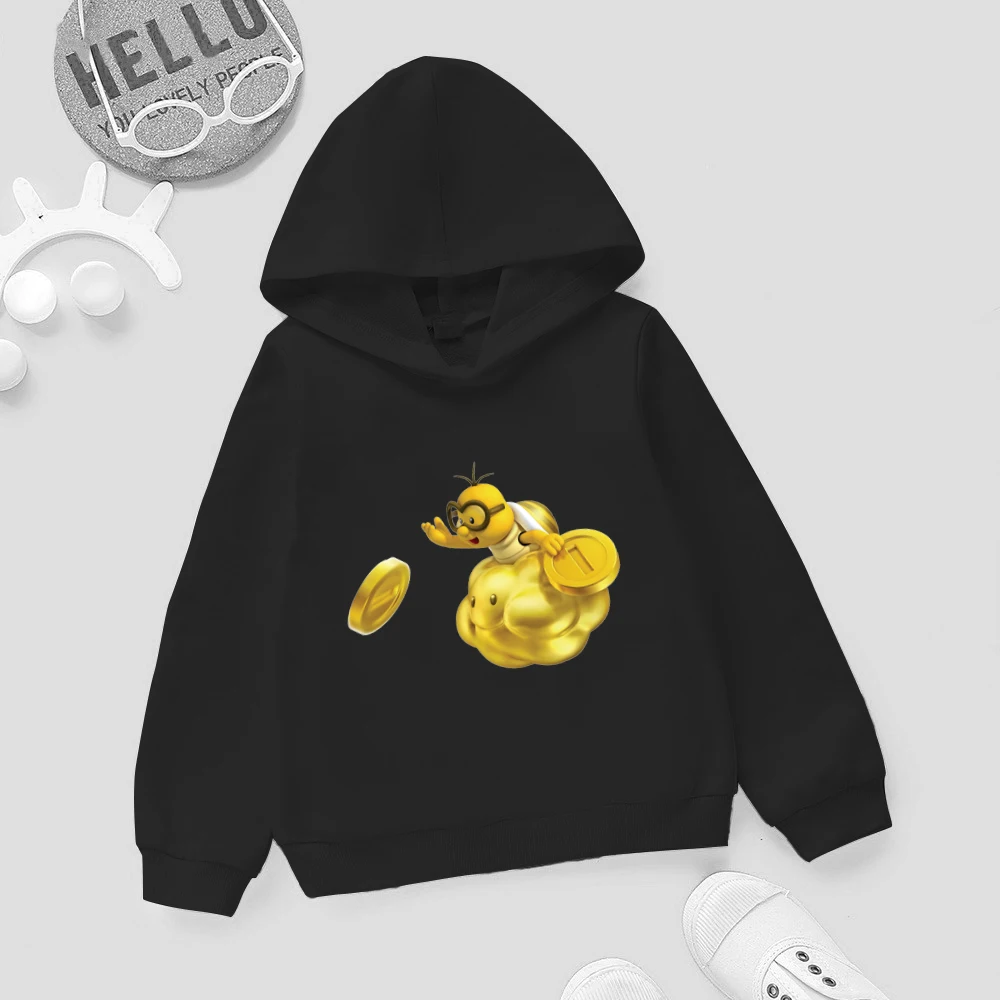 

Kids Clothes Girl Super Mario Cartoon Printed Cotton Sweatshirt With Hood Fashion Kawaii Good Quality Girls/Boy Hoodies