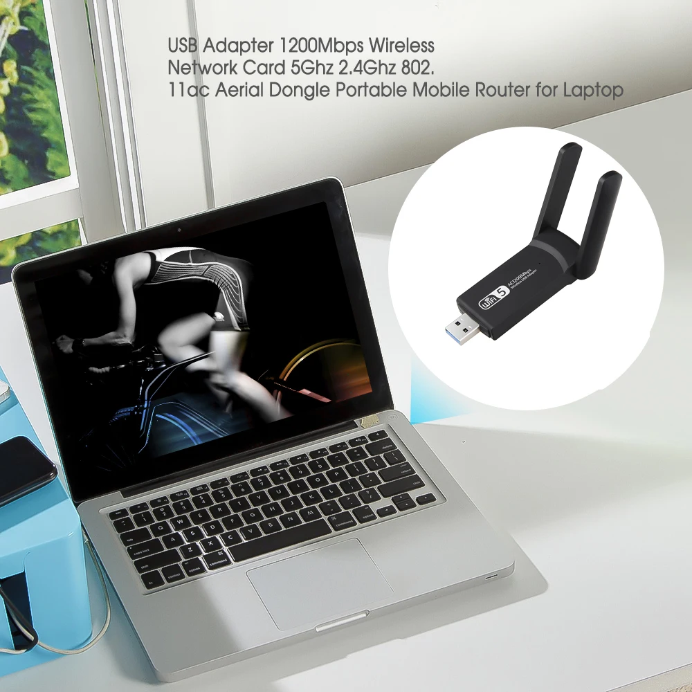 Новый 1200 Мбит/с Wifi адаптер 5 ГГц 2 4 Двухдиапазонная Антенна Dongle сетевая карта 802.11AC