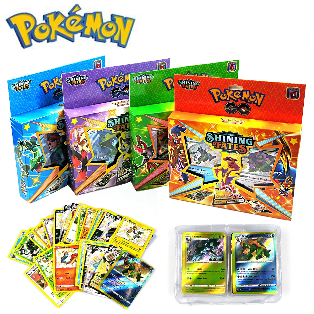 

54Pcs English Pokemon Cards Vmax TAG TEAM GX Shining Battle Trading Game Children Carte Francaise V Max Toy