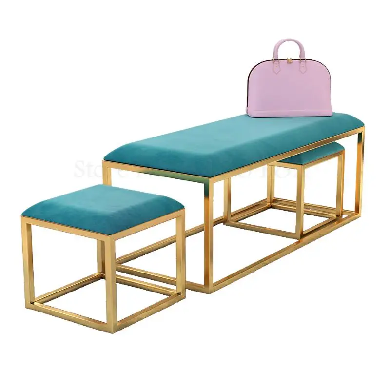 Креативный скандинавский простой железный стул для обуви домашний кровати