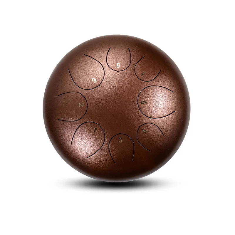 Bronze Handpan 5.5 Inch 8 Tone Steel Tongue Professional Percussion Drum Instrument With Drum for Kids Adult Percussion Instruments - Цвет: Bronze