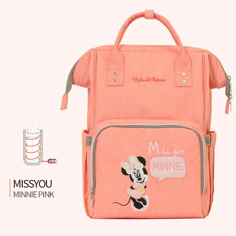 Disney Микки детские пеленки сумка рюкзак для мамы Мода Многофункциональная Сумка для коляски большой емкости детские подгузники сумка органайзер