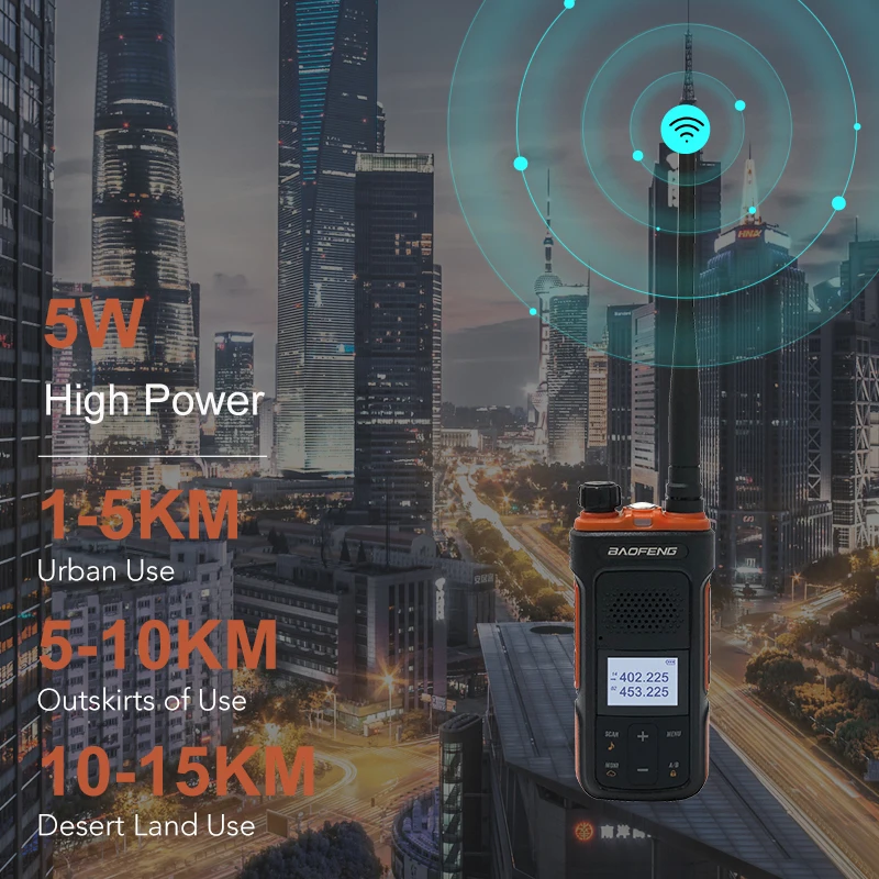 Портативная рация BaoFeng 2021 мощная VHF UHF hf приемопередатчик дальнего радиуса