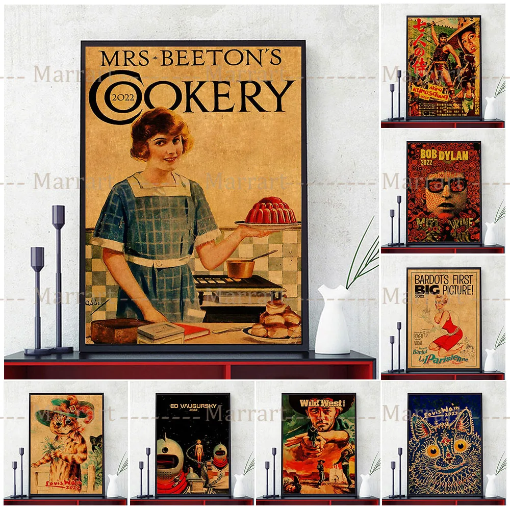 

Wall Calendar 2022 Vintage Movie Posters And Prints Home Decor Wall Art Canvas Painting Vintage Cookery Book Advert Art Prints