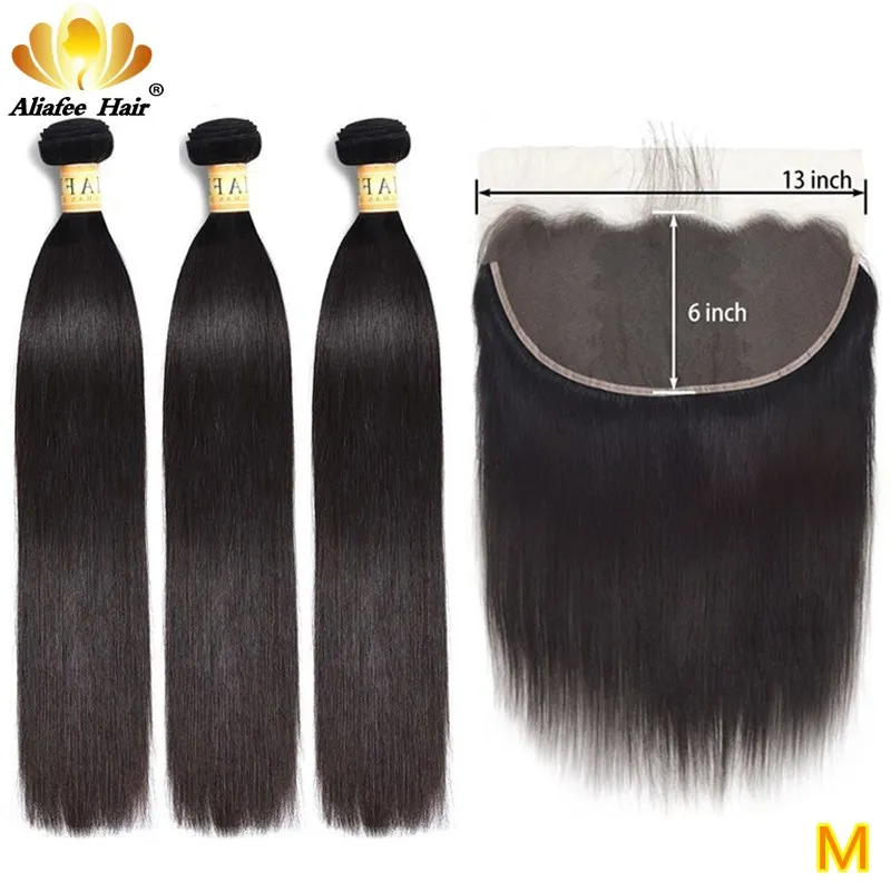 Aliafee Hair 13x6 кружевная передняя часть с пучками перуанские человеческие волосы