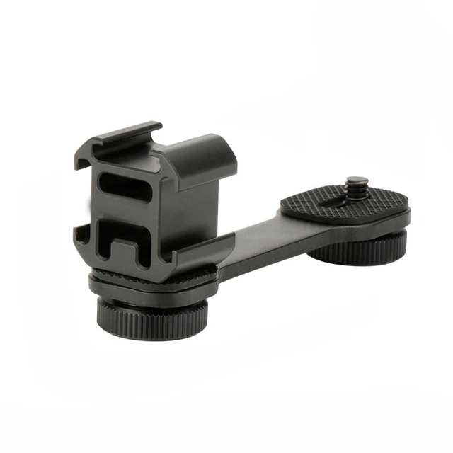 Черный Для DJI Osmo Mobile 3 2 Аксессуары тройное крепление Горячий башмак шарнирный адаптер удлинитель кронштейн для Zhiyun Smooth 4 Q2 osmo pocket - Цвет: Черный
