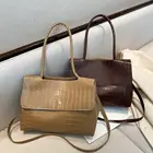 Женская кожаная однотонная сумка-мессенджер из кожи аллигатора, Портативная сумка на плечо, модная Изысканная сумка для покупок