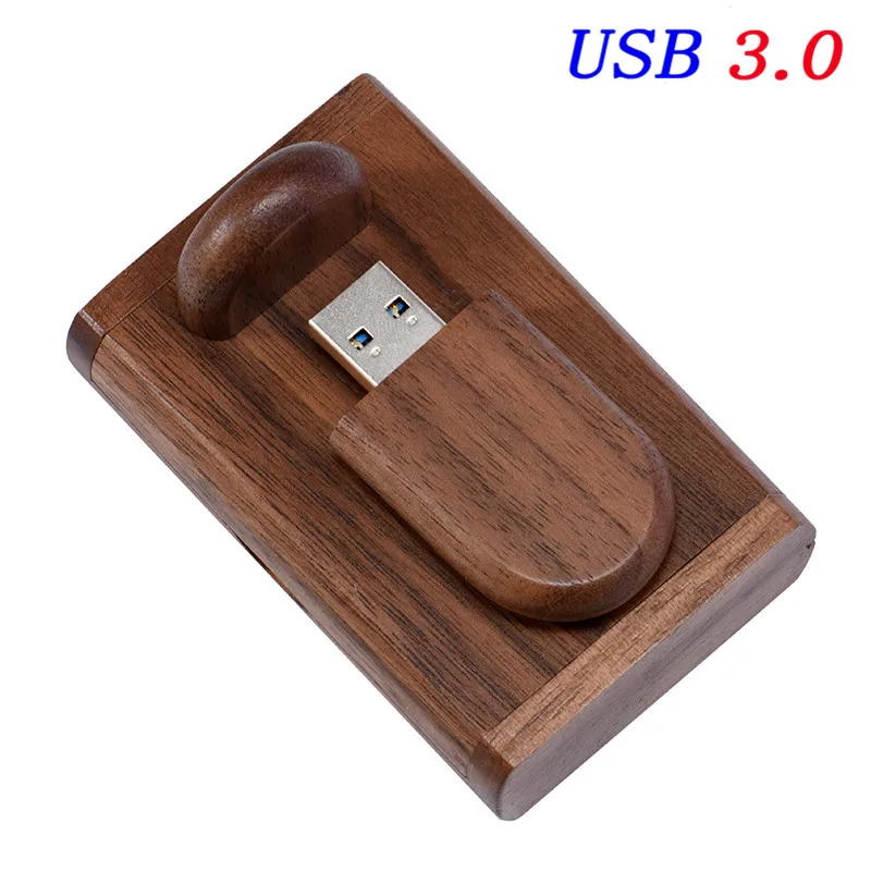 Walnut wood box SHANDIAN USB 3,0 индивидуальный логотип деревянный+ коробка персональный флэш-накопитель с логотипом 4 ГБ 16 ГБ 32 ГБ 64 Гб usb флеш-накопитель U диск свадебные подарки - Цвет: Walnut wood box