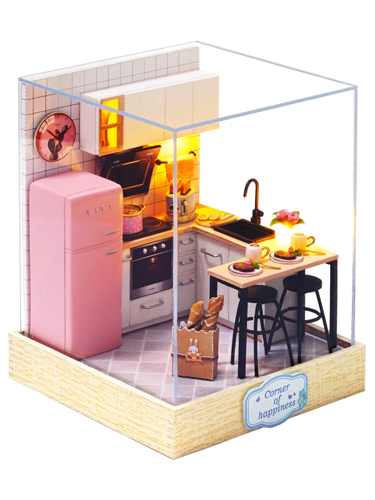 Кукла ручной работы дом Мебель Miniatura DIY Кукольные домики миниатюрный кукольный домик деревянный Игрушечные лошадки для детей Взрослые подарок на день рождения hlz - Цвет: QT27