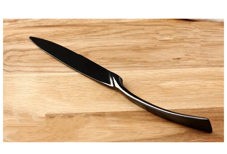 Столовые приборы из нержавеющей стали титановый черный набор ножей вилок ложек