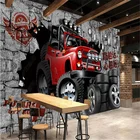 Ретро 3D кирпичная стена, настенная бумага для автомобиля, выходя из бара, ресторана, промышленное украшение, промышленный фон, Настенная бумага