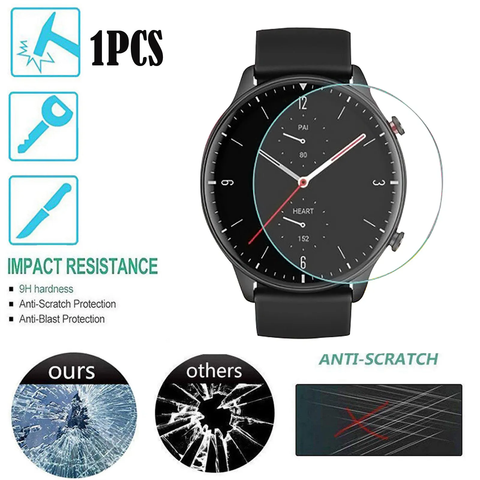 

Explosion-Proof Screen Protector Film Is Suitable For Huami Amazfit GTR2 Smartwatch Screen Protector Explosion-Proof Accessories