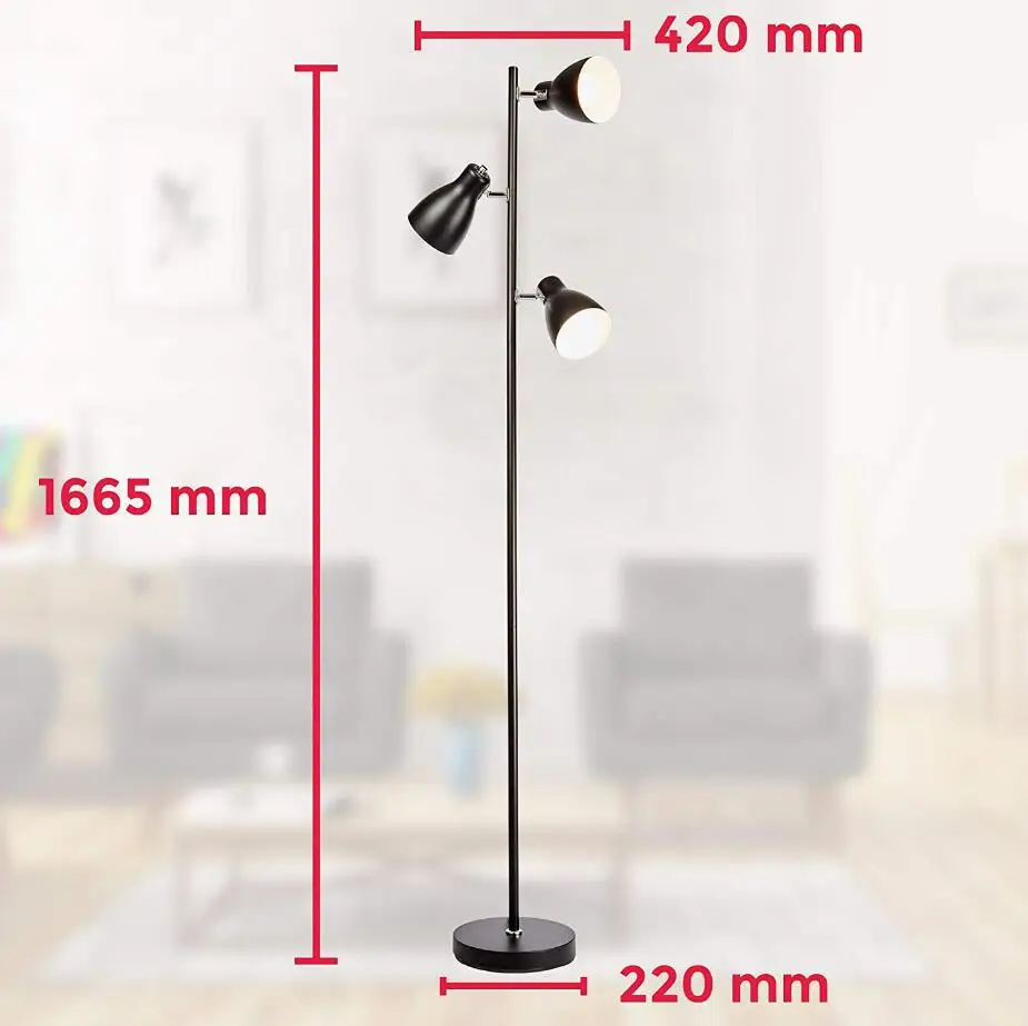 modern led iron loft floor lamp tripod light free standing lamps stand | Освещение