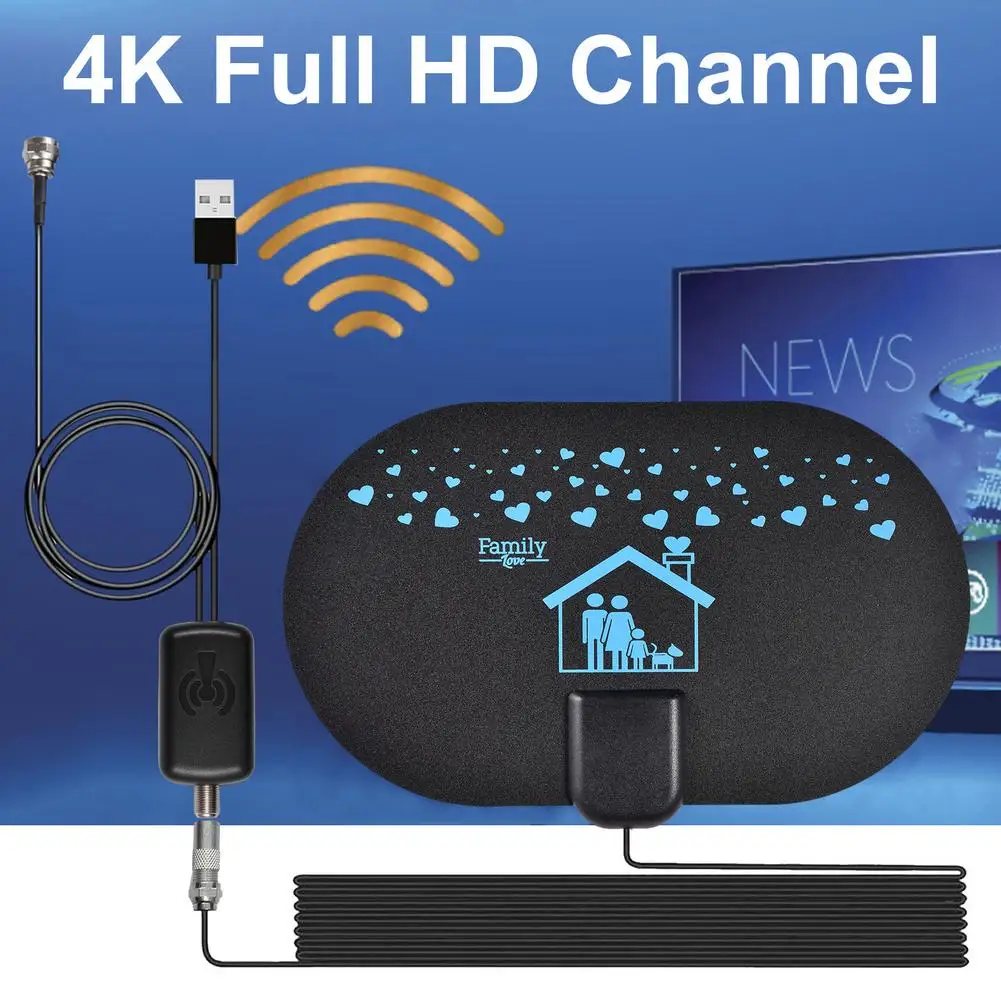 

HD 4K ТВ антенна 1080P Цифровое телевидение комнатные цифровые ТВ антенны 2000 миль HDTV сигнальный усилитель ресивер
