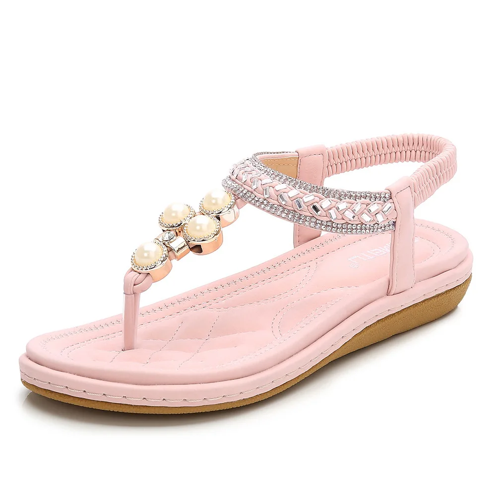 

Large Size Comfort Shoes for Women Flat Sandals Summer Heels Suit Female Beige Big Without 2021 Girls Black TPR PU Casual Solid