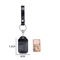 exquisite crocodile pattern neat split cow leather rectangle door lock sensor pragmatical thin access key tag protection bag