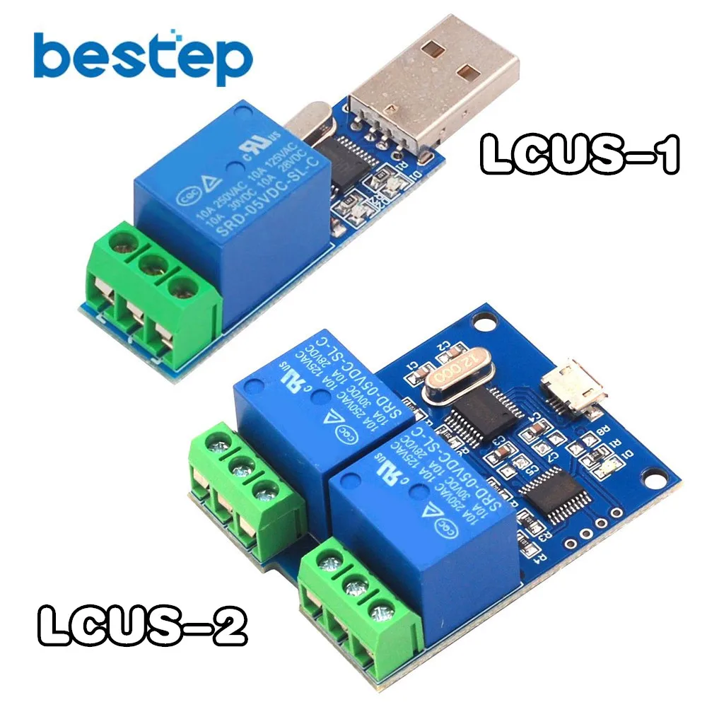 LCUS 1/LCUS 2 USB 5 В 1/2 канальный релейный модуль CH340 Интеллектуальный переключатель