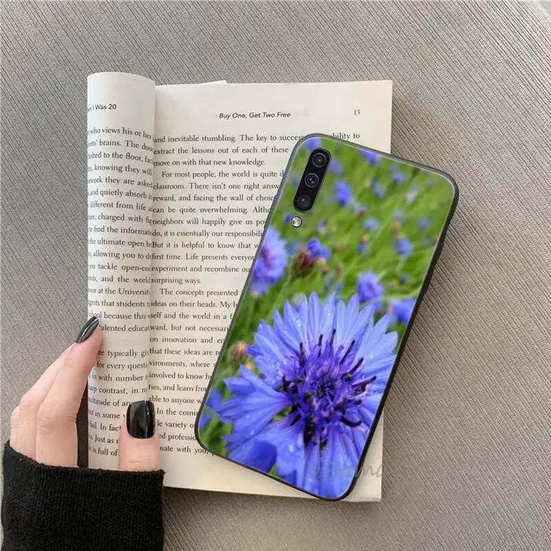 

Flower Blue Cornflowers beatuiful Phone Case For Samsung galaxy S note 7 8 9 10 20 fe edge A 6 10 20 30 50 51 70 lite plus
