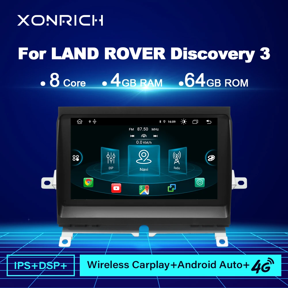 Автомагнитола Carplay мультимедийный плеер на платформе Android 11 для Land Rover Discovery 3 LR3 L319