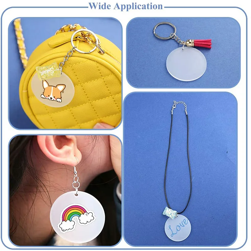 

MIUSIE 336 Pieces Acrylic Keychain Making Kit Clear Acrylic Keychain Blanks and Colorful Tassel Pendants for DIY Projects Crafts