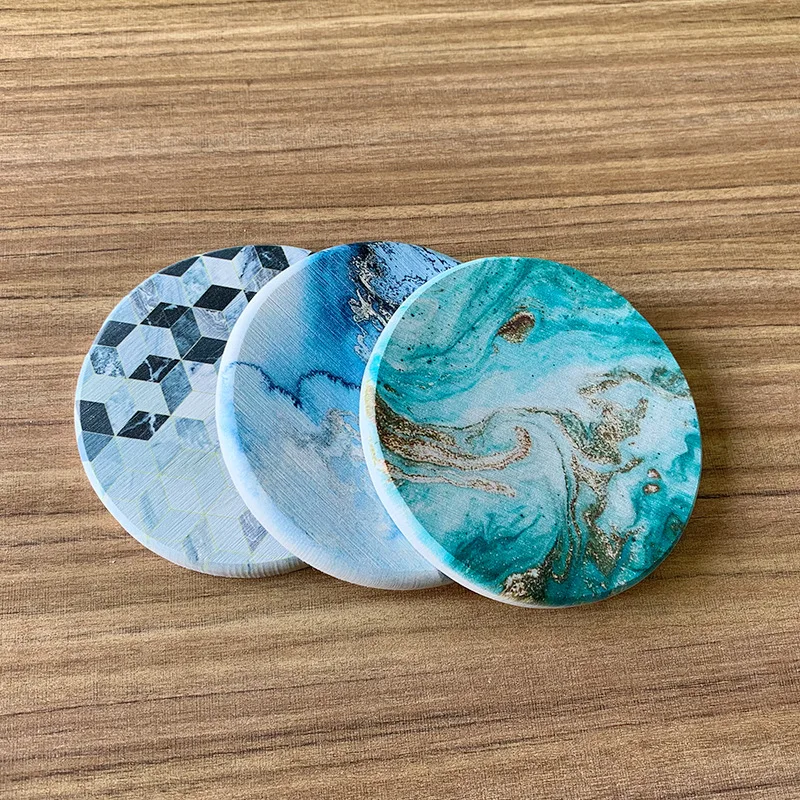 Zeegle Modern Placemats Coffee Table Cup Mat Mud Coasters Creative Decor Water Absorption Mugs Pad | Дом и сад