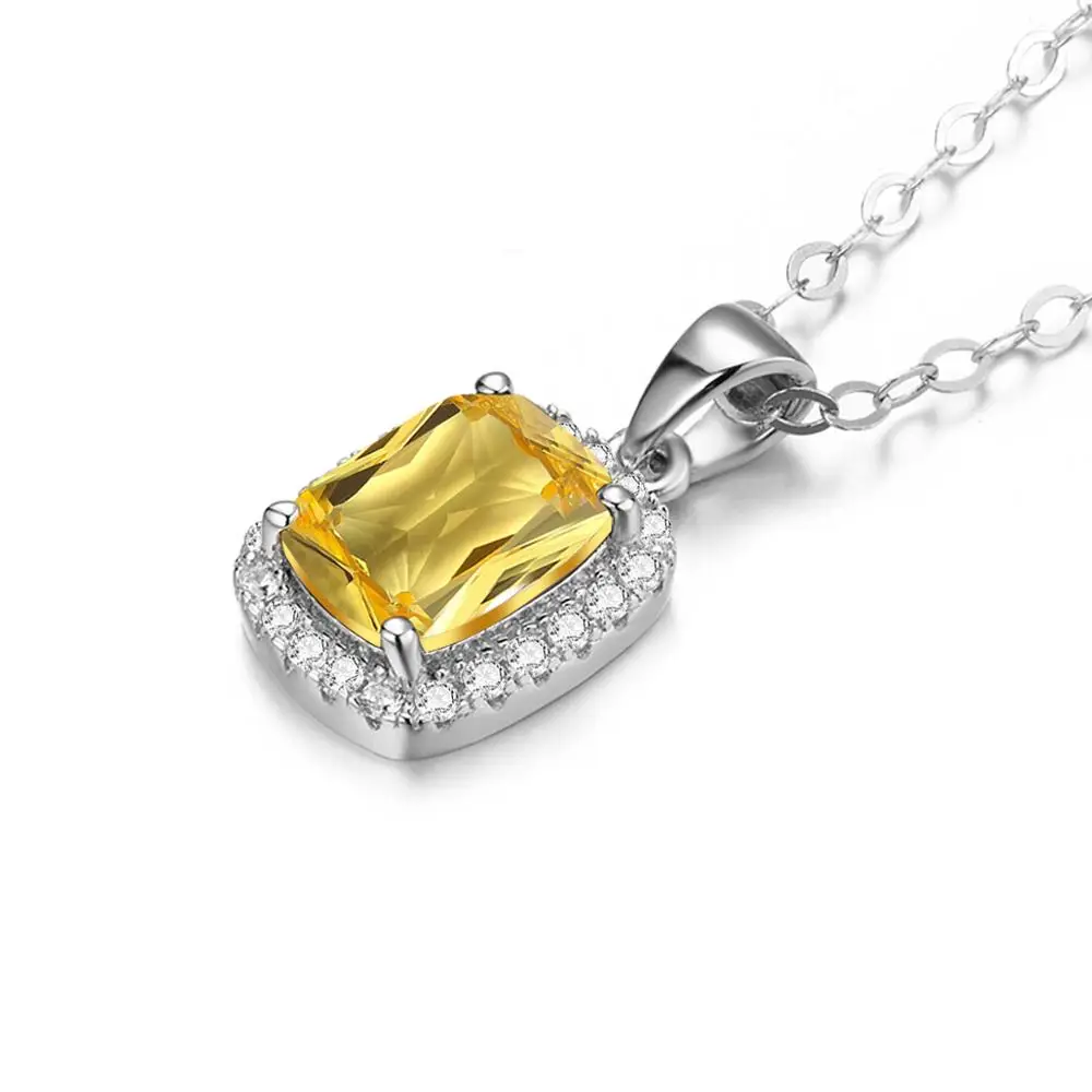 Благородные Ювелирные изделия из настоящего серебра 925 пробы кулон цитрина с
