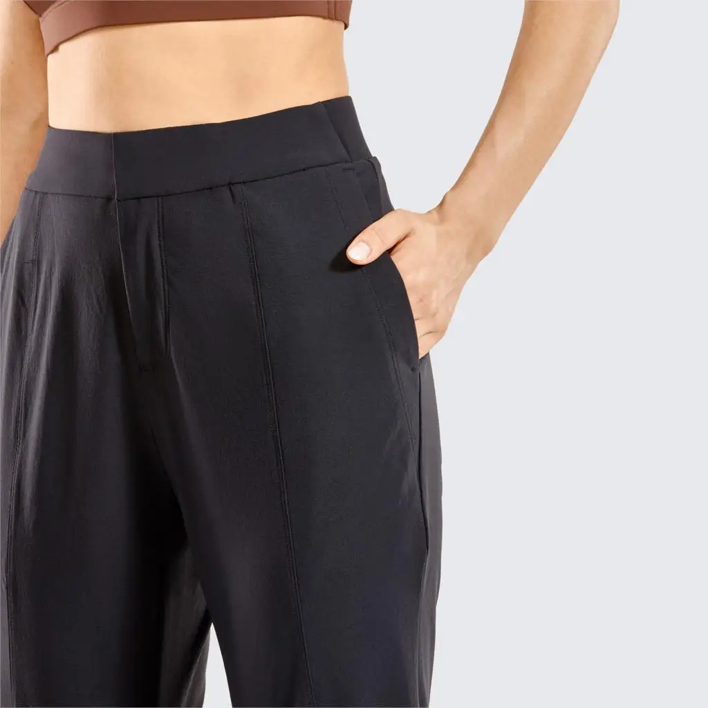 SYROKAN Women's Hiking Pants Thick Lightweight High Rise Quick Dry Casual Work Athletic Pants Elastic Waist Camping pantalones