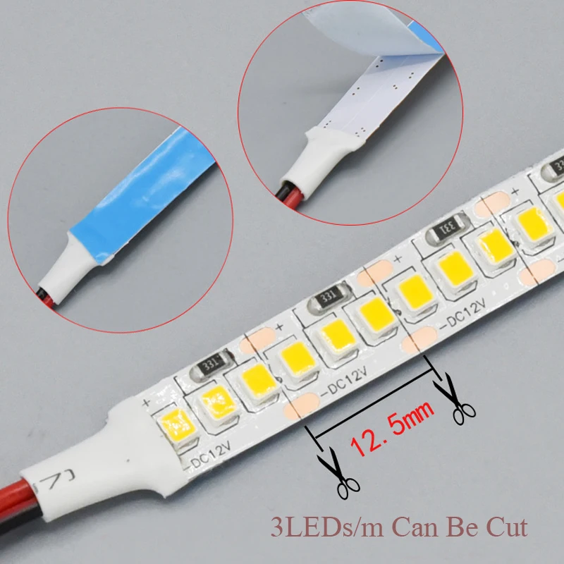 Фото Светодиодная лента, 12 В, 24 В, 2835, 240LED/m, 5 м, гибкая светодиодная лента, светильник, супер яркий, светодиодов, водонепроницаемый, теплый/холодный/натуральный белый №4