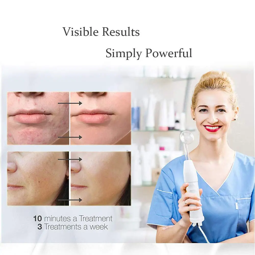 

High Frequency Machine Electrotherapy Wand Glass Tube Massager for Aging Skin Pores Spot Acne Remover Beauty Massager