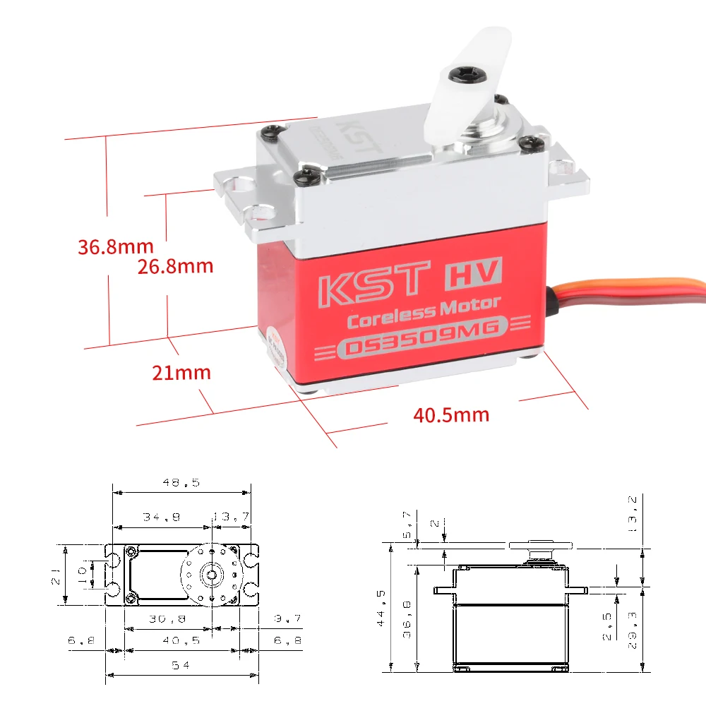 KST DS3509MG 32кг 0.12sec Бескаркасный цифровой HV металлический Серводвигатель для RC Robot Arm