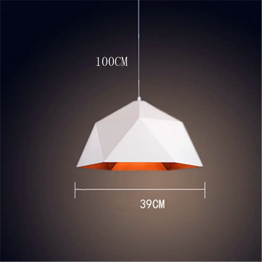 White 39CM Vinatge, лофт, светодиодный подвесной светильник, промышленное украшение, железный подвесной светильник, светодиодный подвесной светильник для дома, светильник, Кухонные светильники - Цвет корпуса: White 39CM